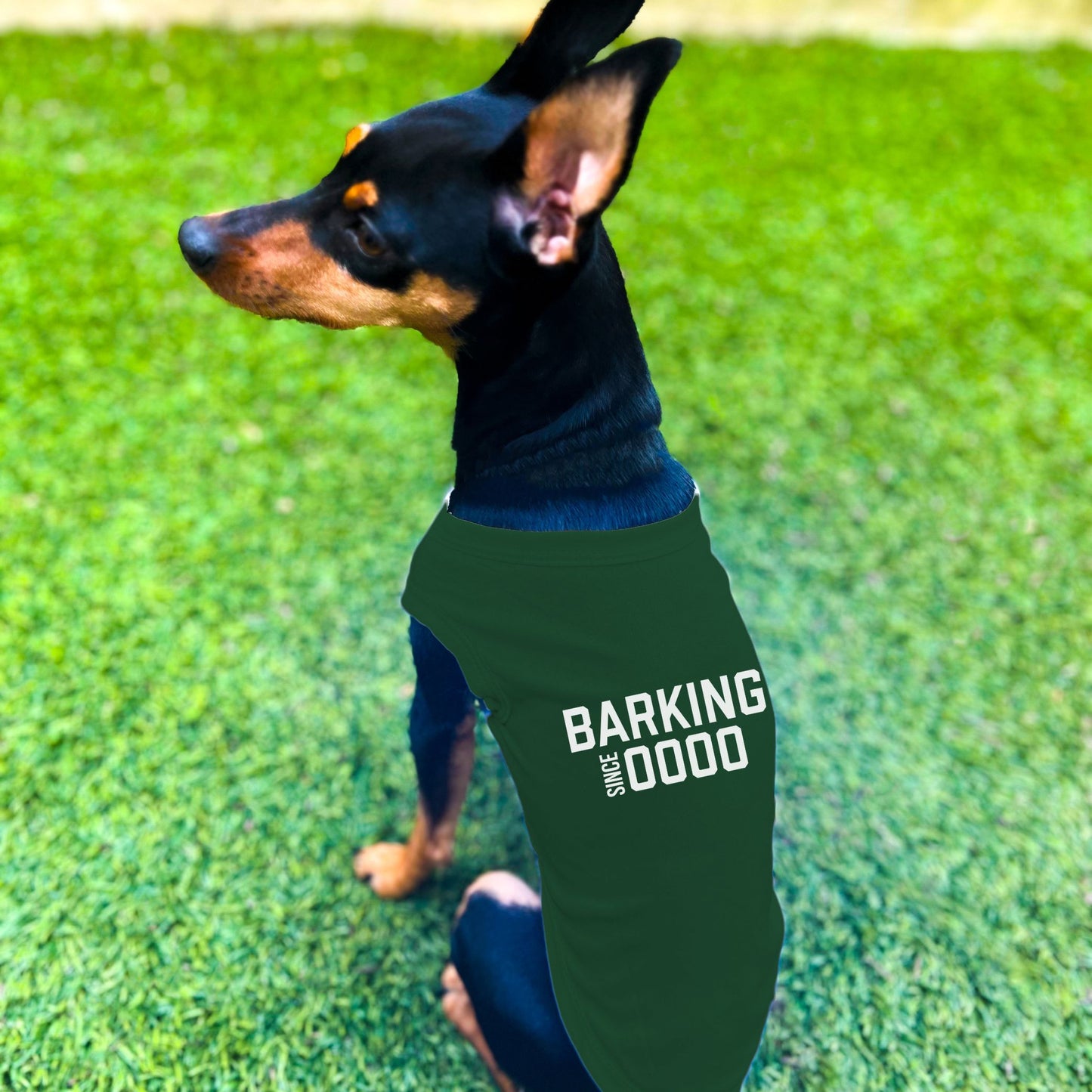 "Barking Since 0000" Custom Dog Shirt